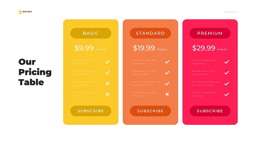 Pricing Table Template slide 03