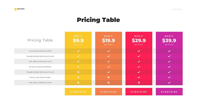 Pricing Table Template slide 07