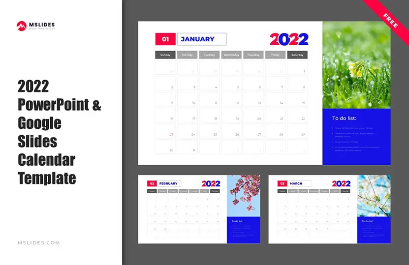 Cover - google slides calendar template