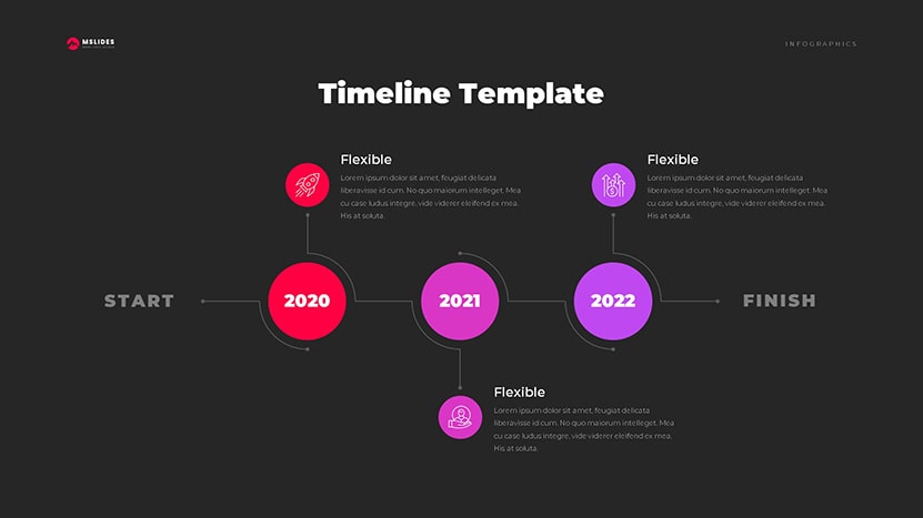 Timeline Templates Google Slides and PowerPoint Free Download dark slide 03