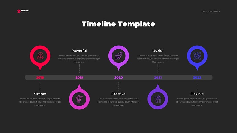 Timeline Templates Google Slides and PowerPoint Free Download dark slide 07
