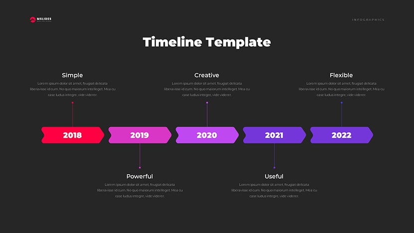 Timeline Templates Google Slides and PowerPoint Free Download dark slide 08
