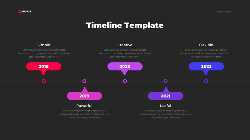 Timeline Templates Google Slides and PowerPoint Free Download dark slide 09