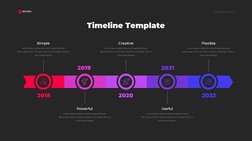 Timeline Templates Google Slides and PowerPoint Free Download dark slide 10
