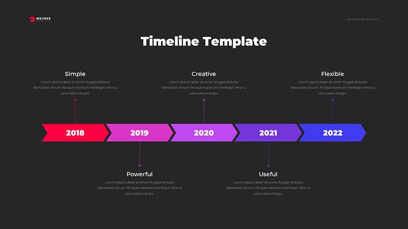 Timeline Templates Google Slides and PowerPoint Free Download dark slide 12