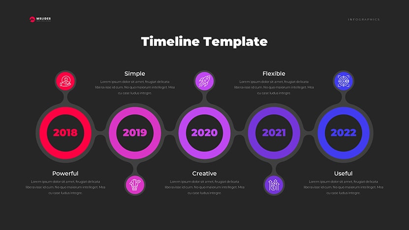 Timeline Templates Google Slides and PowerPoint Free Download dark slide 14