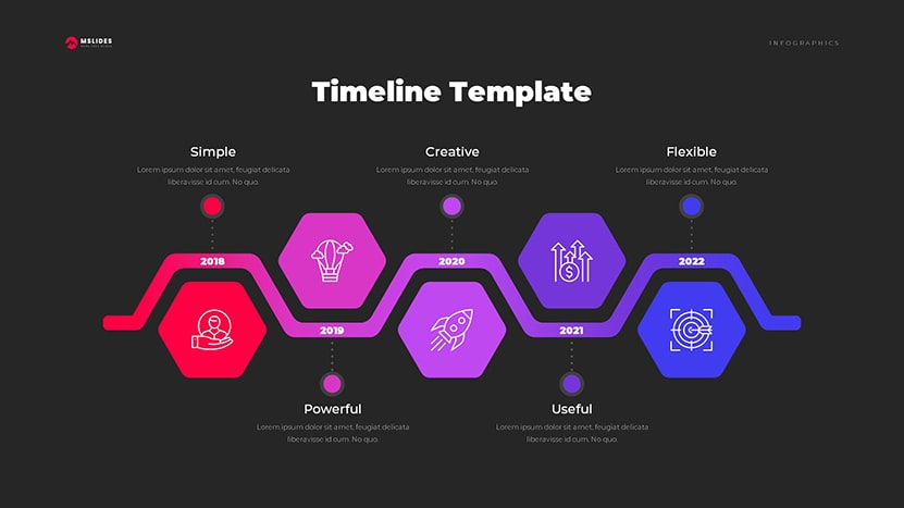 Timeline Templates Google Slides and PowerPoint Free Download dark slide 18