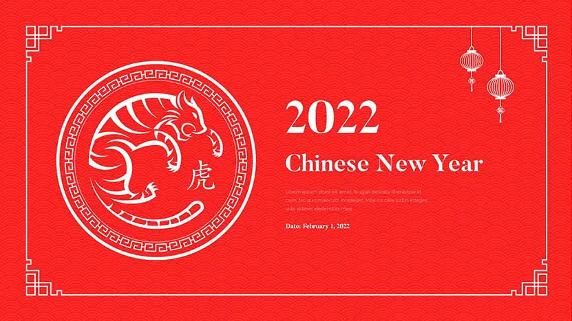 Free Chinese New Year PowerPoint Template and Google Slides Theme red slide 01