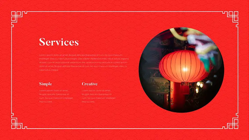 Free Chinese New Year PowerPoint Template and Google Slides Theme red slide 11
