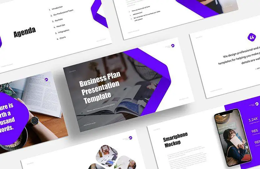 business plan powerpoint template free download - cover