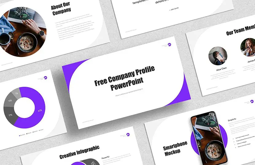 Cover - free company profile template powerpoint