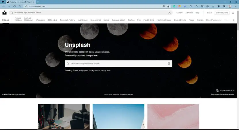 Unsplash - Homepage - best websites to download free stock images for presentations