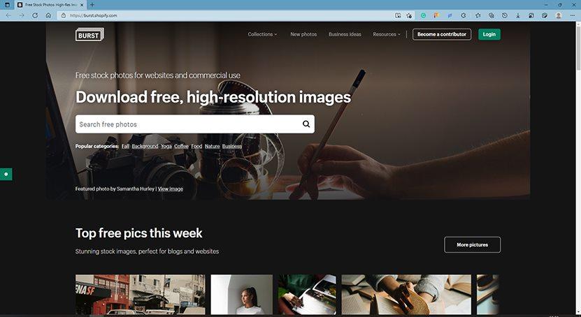 Burst - Homepage - best websites to download free stock images for presentations