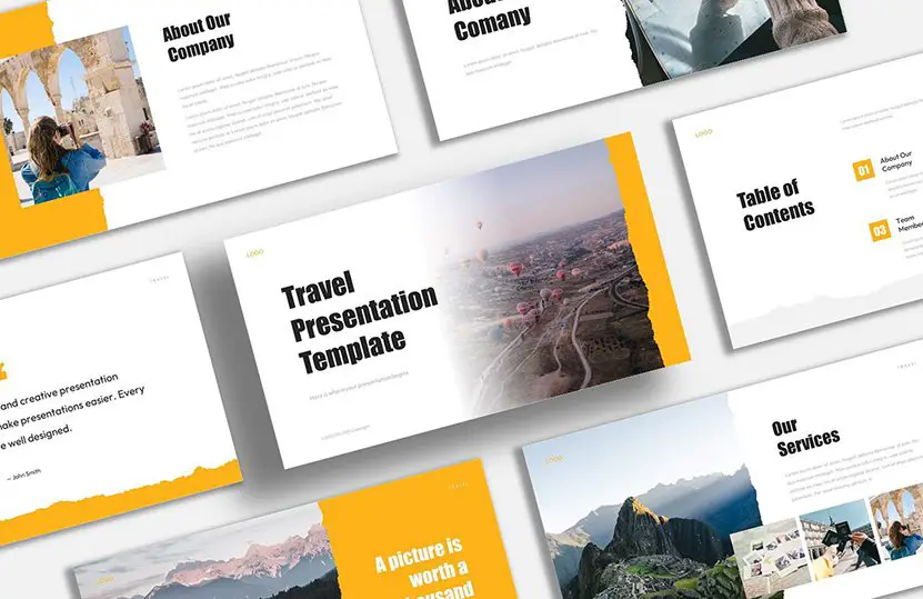 This is the cover image of the Free Travel PowerPoint Template