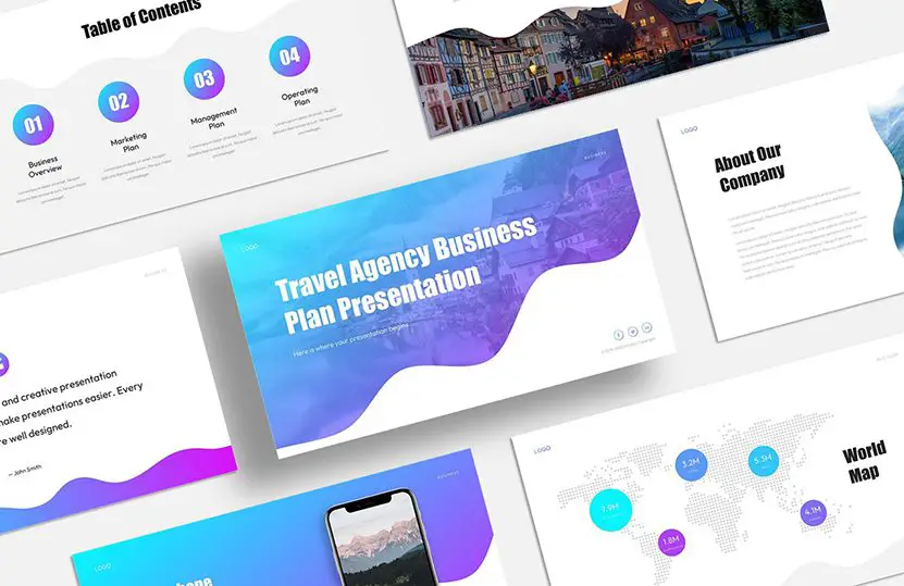 the cover image of the Travel Agency Business Plan PPT Template & Google Slides Theme
