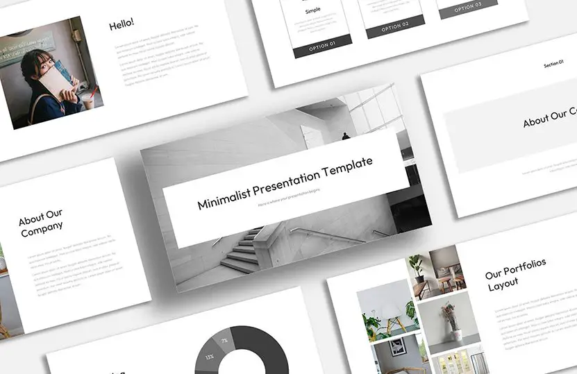 This is the cover image of the Minimalist PowerPoint Template and Google Slides Theme.