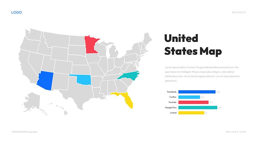 United States Map PowerPoint and Google Slides Infographics slide 09