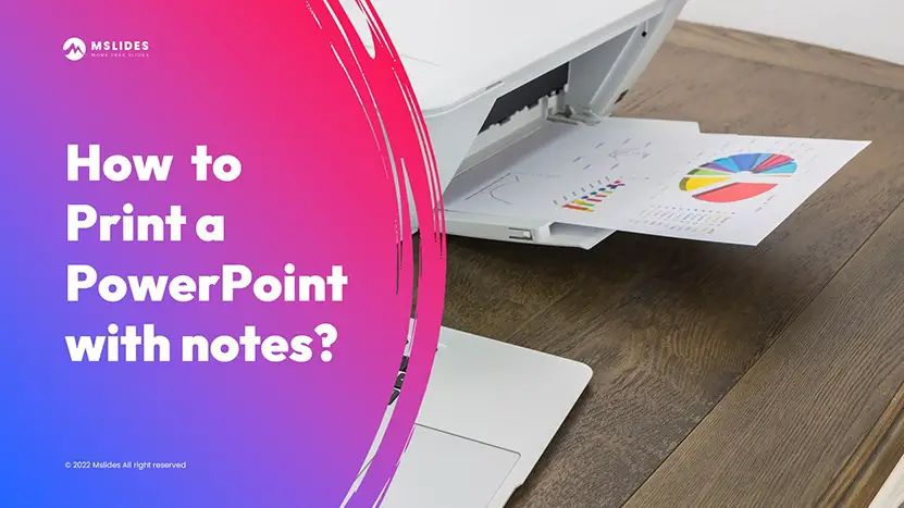 The cover image of how to print a PowerPoint with notes.