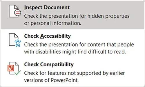 Screenshot 19 - Select Inspect Document