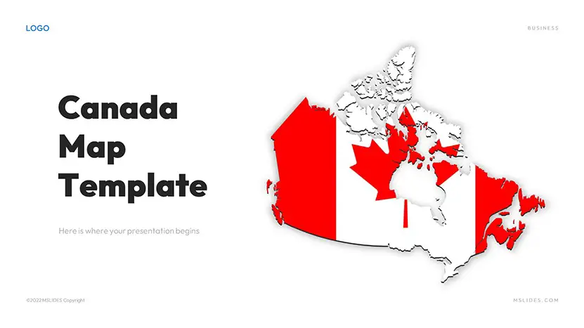 canada map for powerpoint slide 01