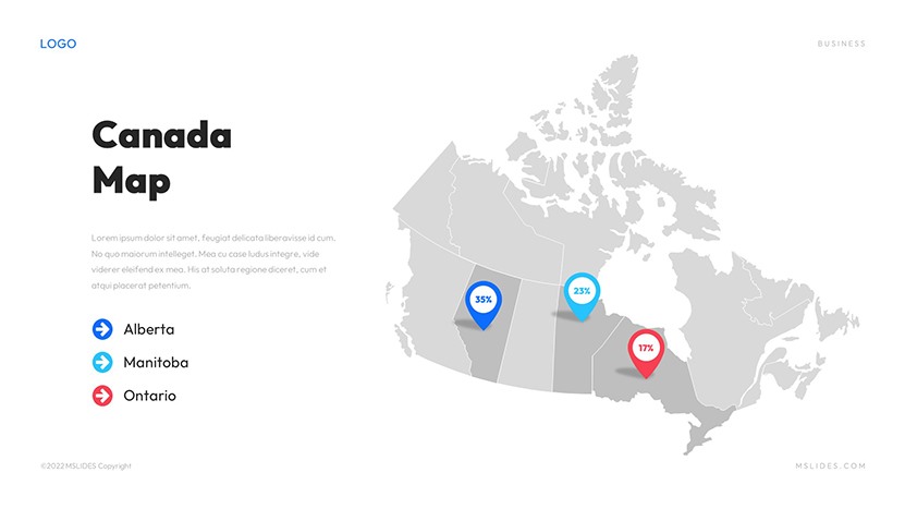 canada map for powerpoint slide 05