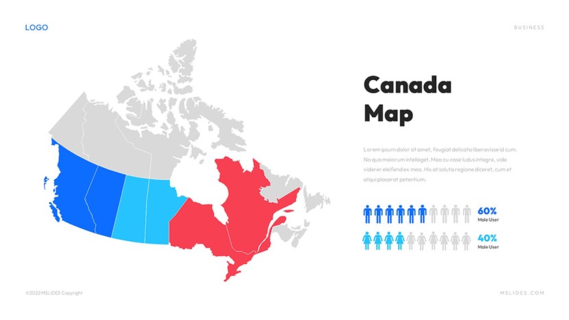 canada map for powerpoint slide 06