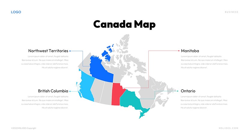 canada map for powerpoint slide 07