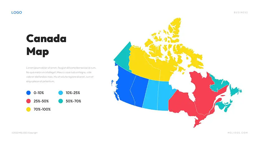canada map for powerpoint slide 09