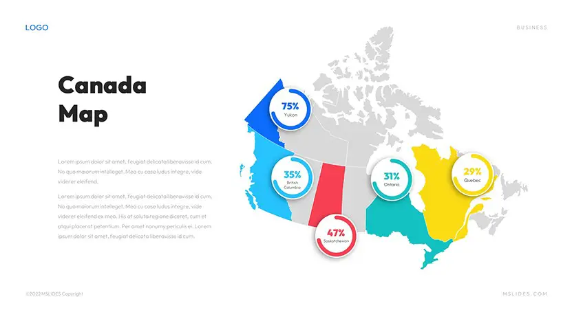 canada map for powerpoint slide 11