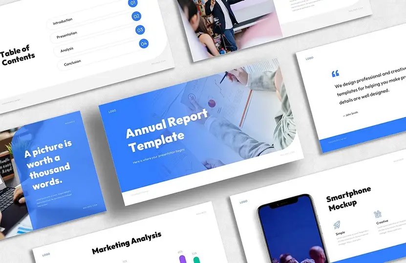 Annual Report Template PPT- cover - 831