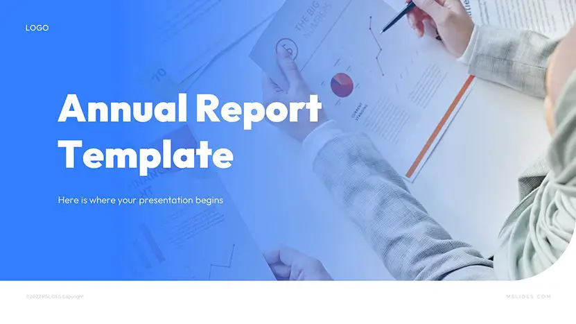 Annual Report Template ppt slide 01