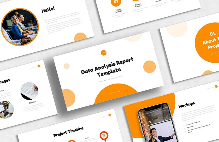 data analysis report sample PPT template - Cover - 831