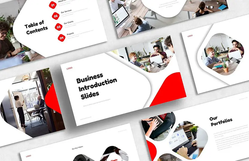 The cover image of the business introduction presentation template for PowerPoint and Google Slides