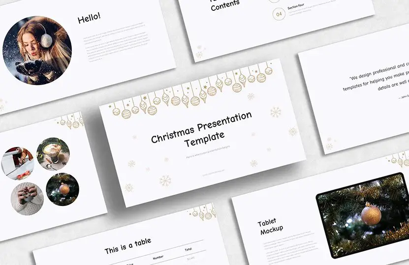 The cover image of the free christmas powerpoint template.
