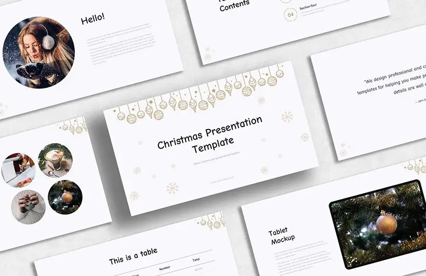 free christmas PowerPoint template - Cover 831