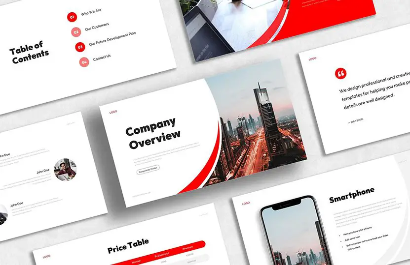 Cover of the Company Overview Presentation Template for PowerPoint and Google Slides
