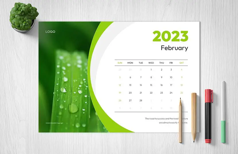 2023 February Calendar: Free Download in PDF, PPTX, and Google Slides Formats