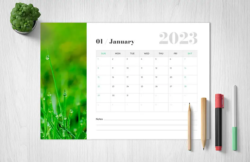 Cover of this January 2023 Printable Calendar Template