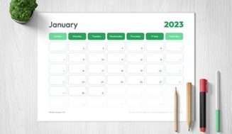 Printable Jan 2023 Calendar Template Free Download