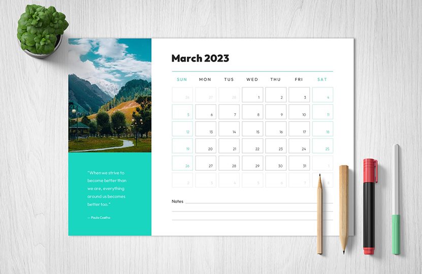 Printable March 2023 Calendar Free Download: Available in PDF, PPTX, and Google Slides Formats