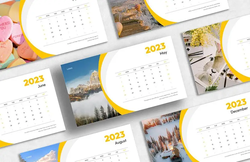 2023 Calendar Slide Template for PowerPoint - Cover 831