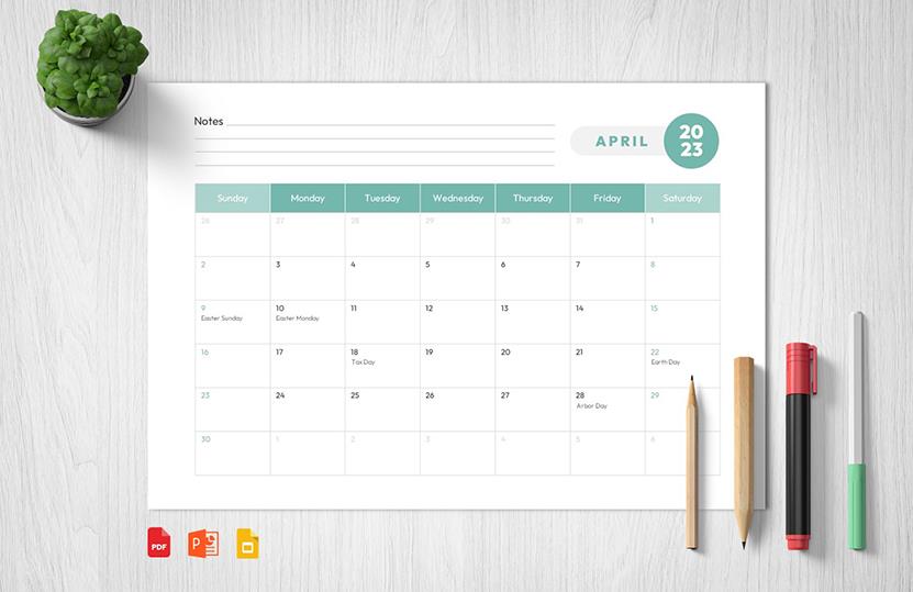 April 2023 Calendar with Holidays Free Download: Printable, Customizable, and User-Friendly