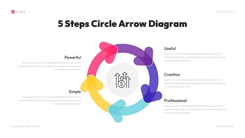 Circular Arrow Diagram Template for PowerPoint Slide 09