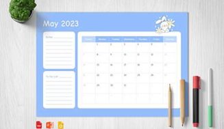 Cute May 2023 Calendar: Free Download Available in PDF, PowerPoint, and Google Slides Formats