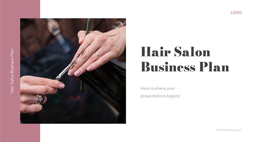 Hair Salon Business Plan PowerPoint and Google Slides Template Slide 01