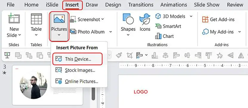 Screenshot 01 – Insert the picture you want to crop